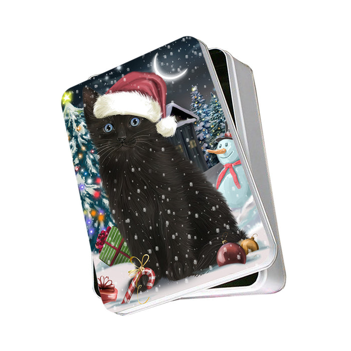 Have a Holly Jolly Black Cat Christmas Photo Storage Tin PITN51638