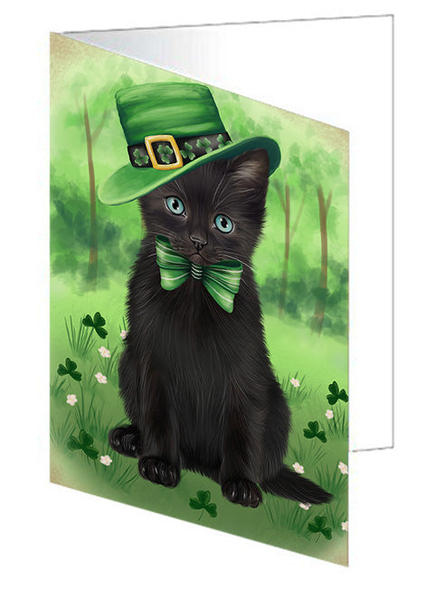St. Patricks Day Irish Portrait Black Cat Handmade Artwork Assorted Pets Greeting Cards and Note Cards with Envelopes for All Occasions and Holiday Seasons GCD76475