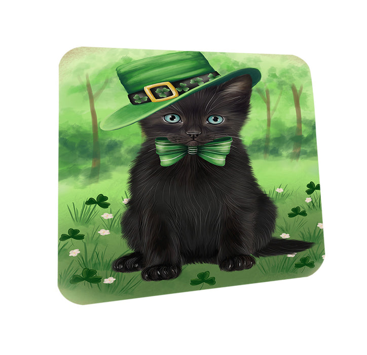 St. Patricks Day Irish Portrait Black Cat Coasters Set of 4 CST56945