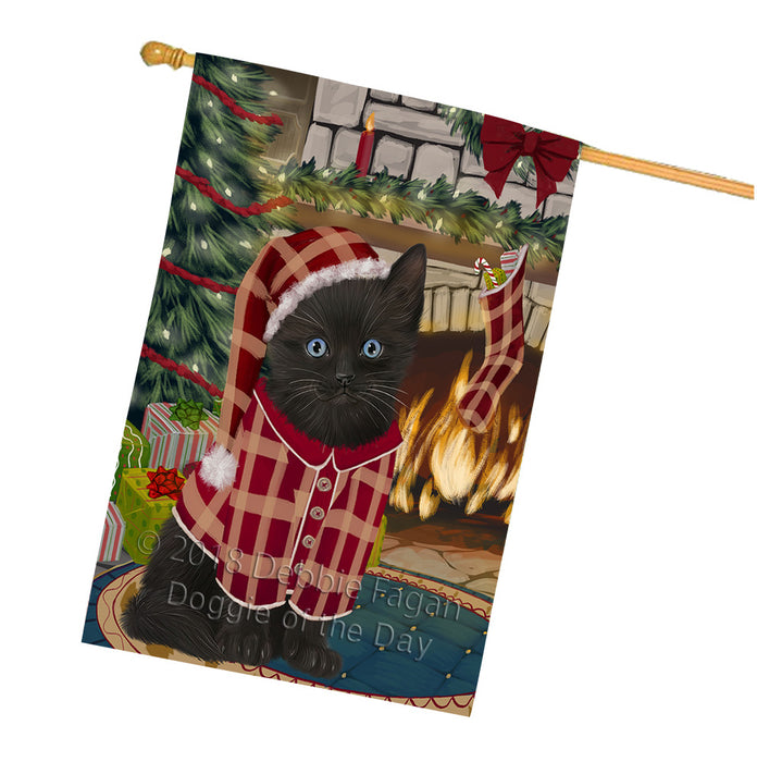 The Stocking was Hung Black Cat House Flag FLG55651