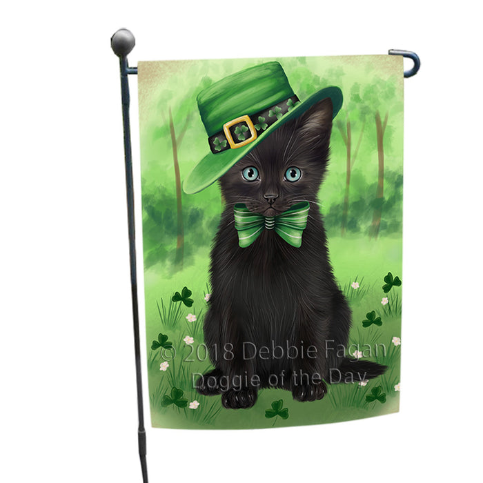 St. Patricks Day Irish Portrait Black Cat Garden Flag GFLG64955
