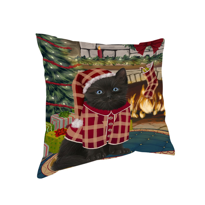 The Stocking was Hung Black Cat Pillow PIL69816
