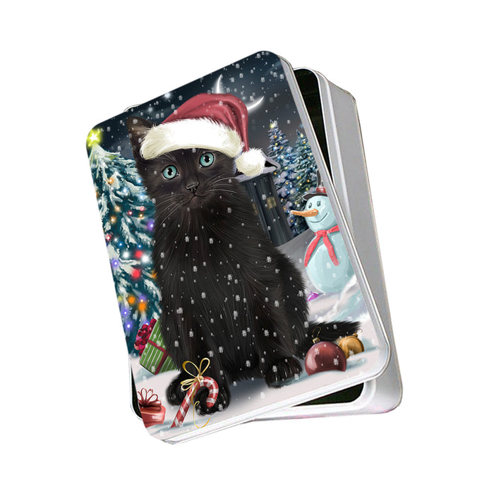 Have a Holly Jolly Black Cat Christmas Photo Storage Tin PITN51639