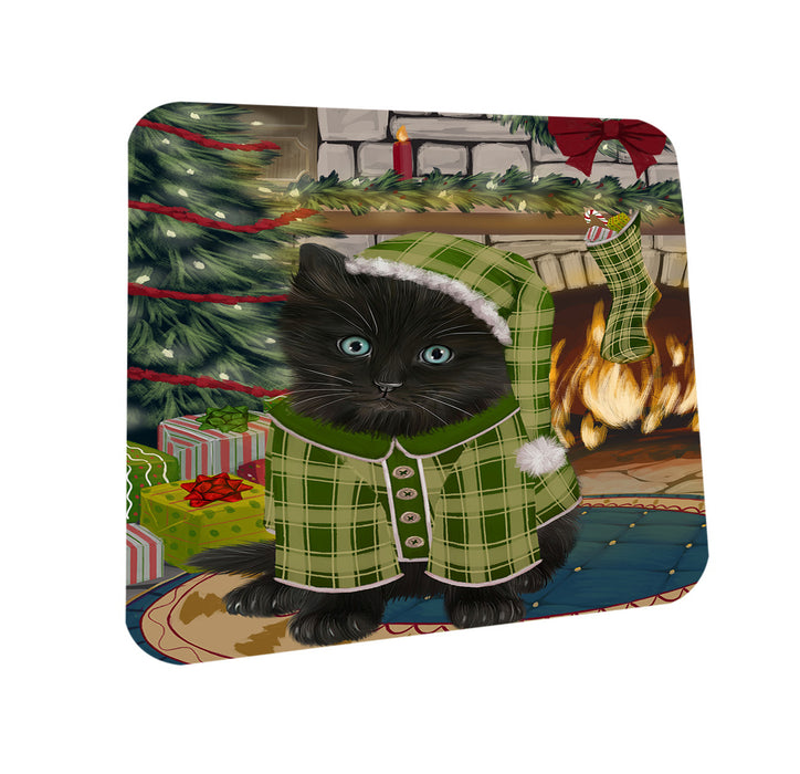 The Stocking was Hung Black Cat Coasters Set of 4 CST55181