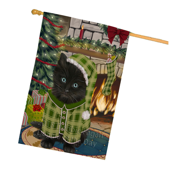 The Stocking was Hung Black Cat House Flag FLG55652