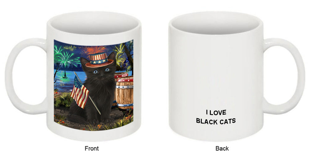 4th of July Independence Day Firework Black Cat Coffee Mug MUG49438