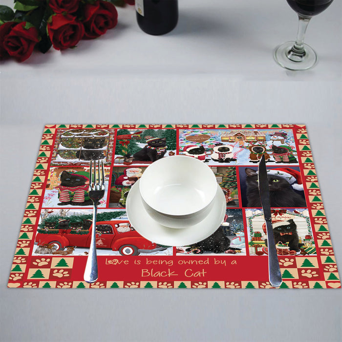 Love is Being Owned Christmas Black Cats Placemat