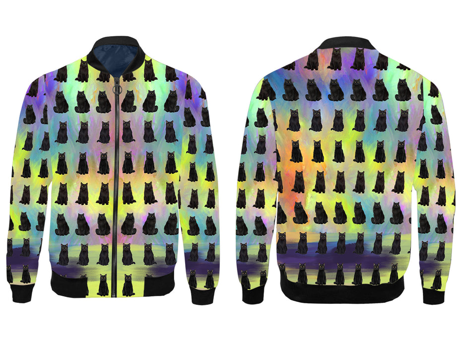 Paradise Wave Black Cats All Over Print Wome's Jacket