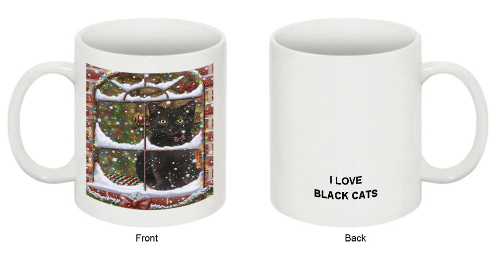 Please Come Home For Christmas Black Cat Sitting In Window Coffee Mug MUG49016