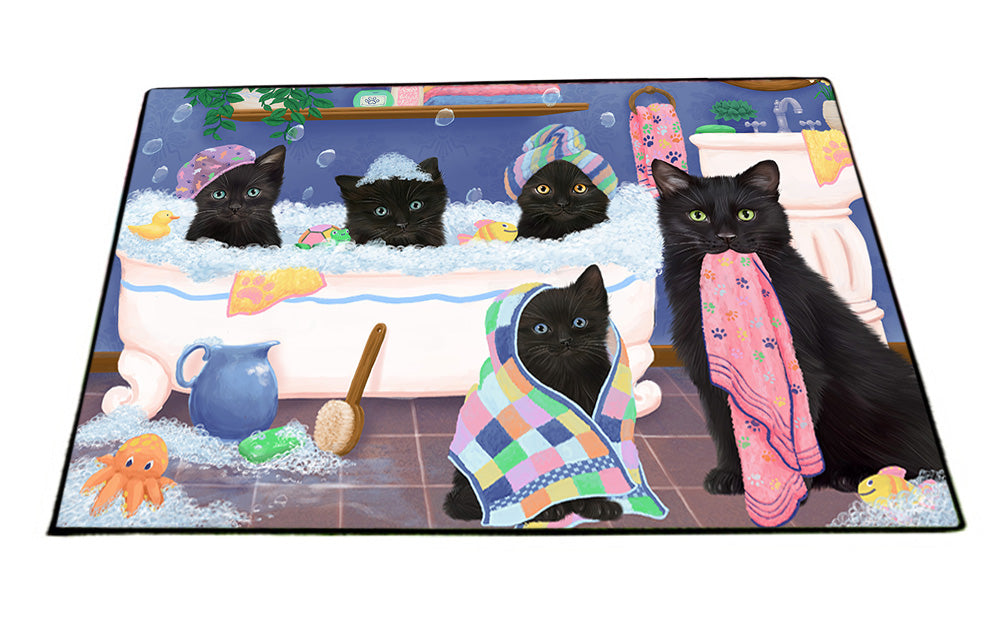 Rub A Dub Dogs In A Tub Black Cats Floormat FLMS53484