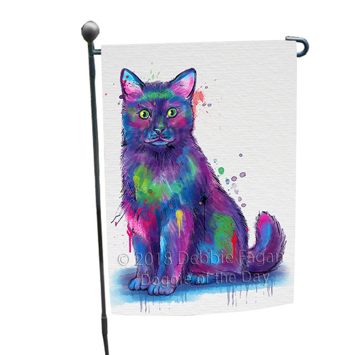 Watercolor Black Cat Garden Flag GFLG65159