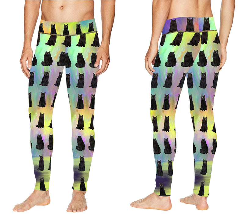 Paradise Wave Black Cats All Over Print Meggings