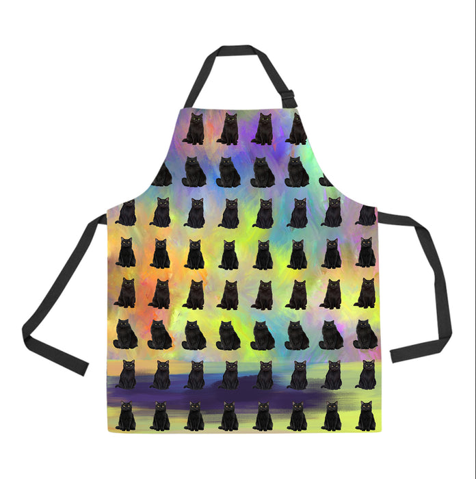 Paradise Wave Black Cats All Over Print Adjustable Apron