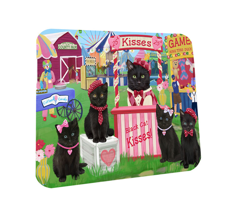 Carnival Kissing Booth Black Cats Coasters Set of 4 CST55852