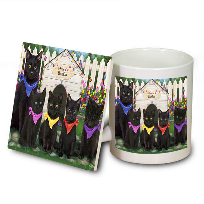 Spring Dog House Black Cats Mug and Coaster Set MUC52142
