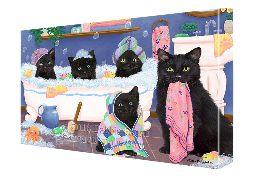 Rub A Dub Dogs In A Tub Black Cats Canvas Print Wall Art Décor CVS133127