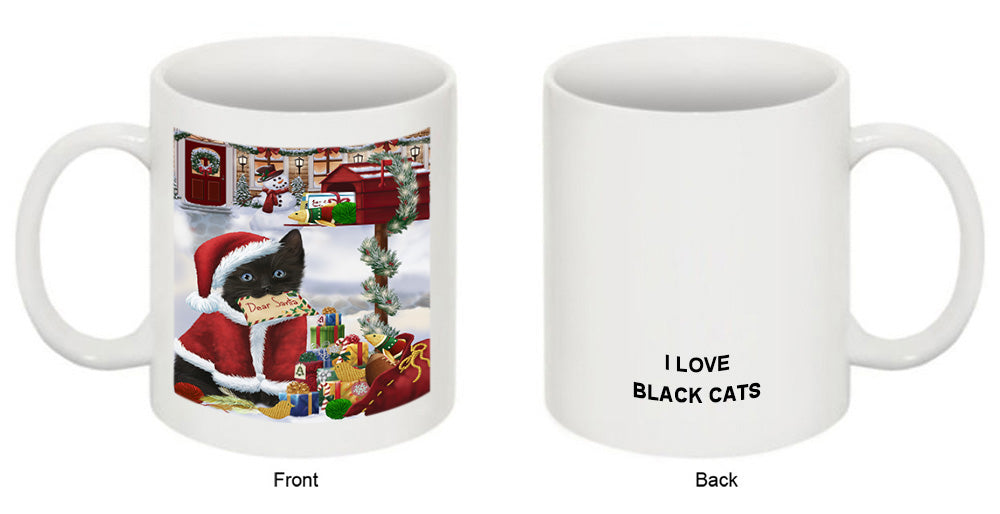 Black Cat Dear Santa Letter Christmas Holiday Mailbox Coffee Mug MUG48923