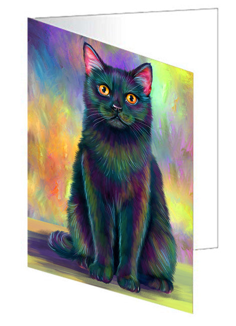 Paradise Wave Black Cat Handmade Artwork Assorted Pets Greeting Cards and Note Cards with Envelopes for All Occasions and Holiday Seasons GCD72692