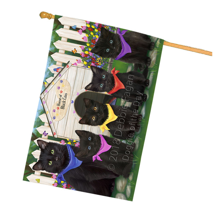 Spring Dog House Black Cats House Flag FLG52283