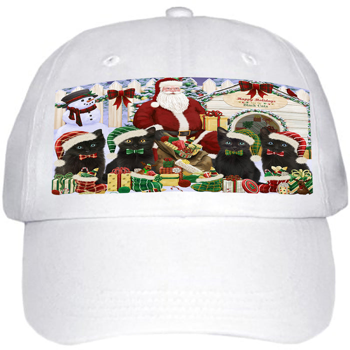 Christmas Dog House Black Cats Ball Hat Cap HAT61527