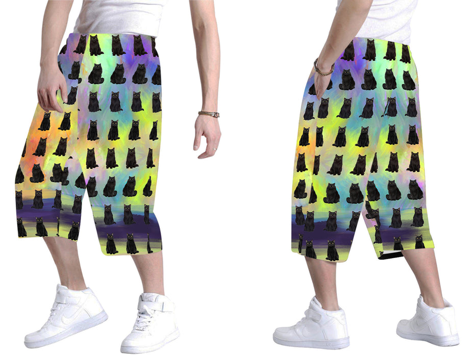 Paradise Wave Black Cats All Over Print Men's Baggy Shorts