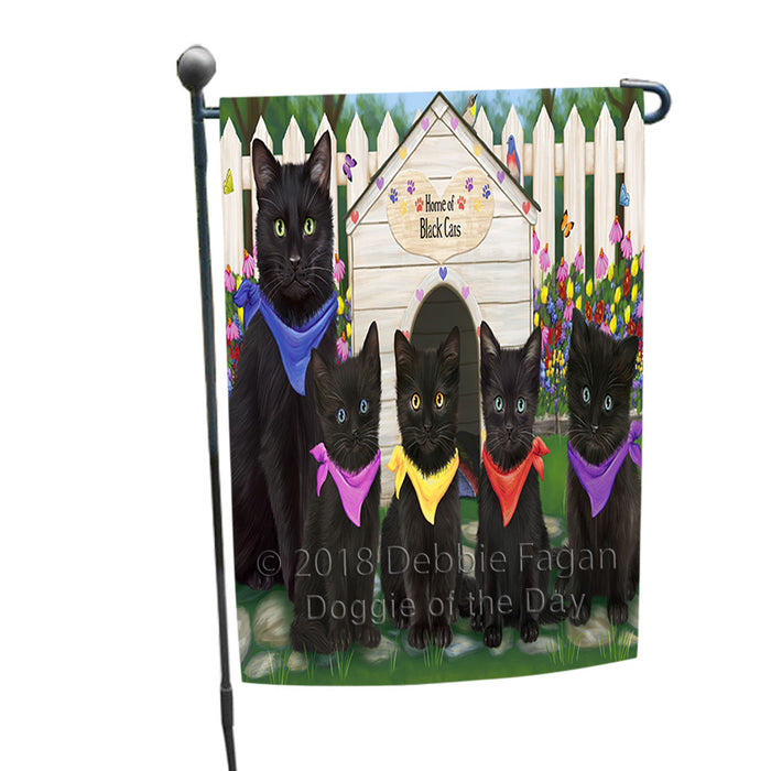 Spring Dog House Black Cats Garden Flag GFLG52147