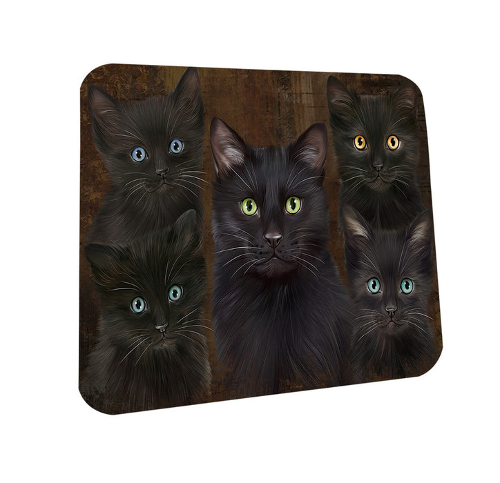 Rustic 5 Black Cat Coasters Set of 4 CST54086