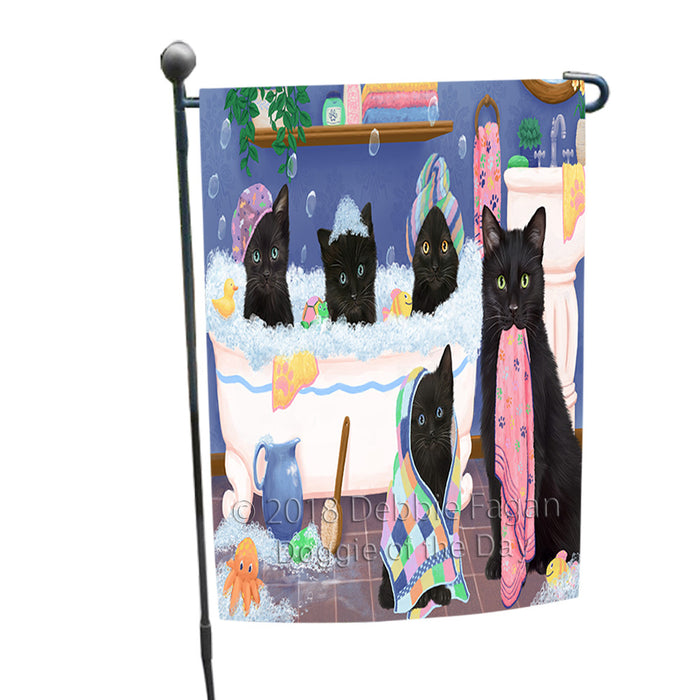 Rub A Dub Dogs In A Tub Black Cats Garden Flag GFLG57395