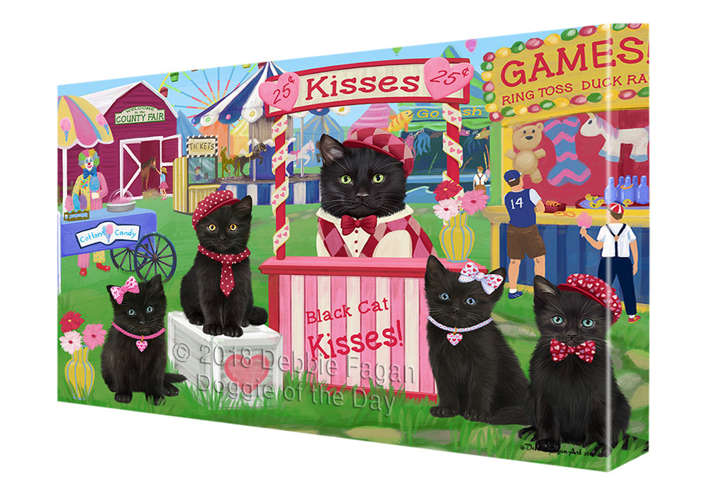 Carnival Kissing Booth Black Cats Canvas Print Wall Art Décor CVS125270