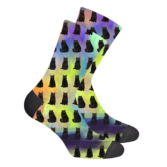 Paradise Wave Black Cats Men's Socks