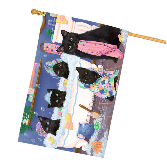 Rub A Dub Dogs In A Tub Black Cats House Flag FLG57451