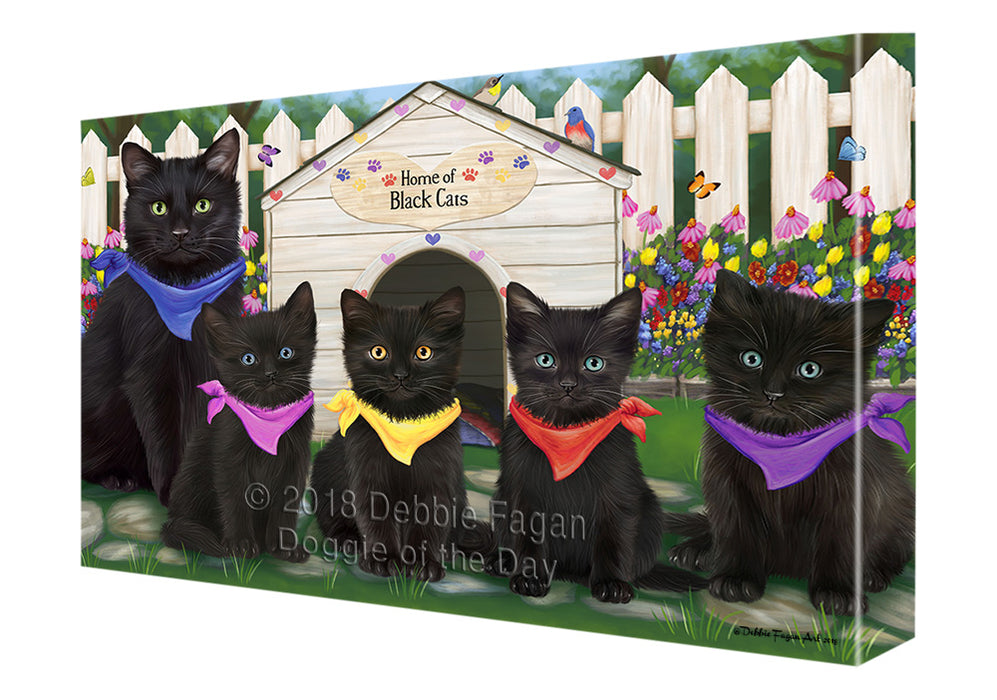 Spring Dog House Black Cats Canvas Print Wall Art Décor CVS86615