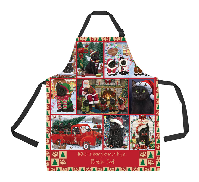 Love is Being Owned Christmas Black Cats Apron