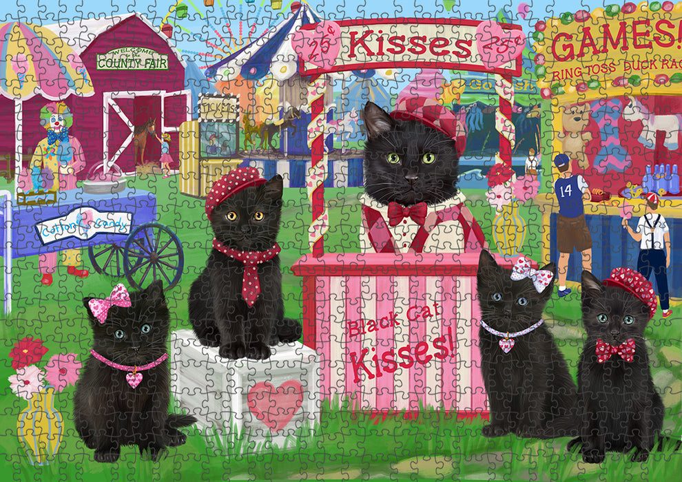 Carnival Kissing Booth Black Cats Puzzle with Photo Tin PUZL91780