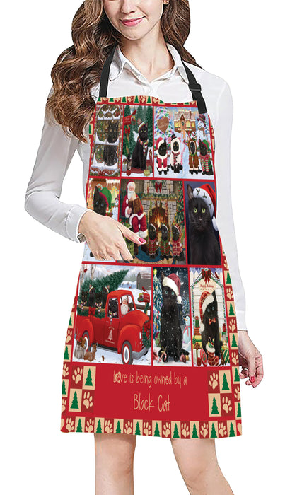 Love is Being Owned Christmas Black Cats Apron
