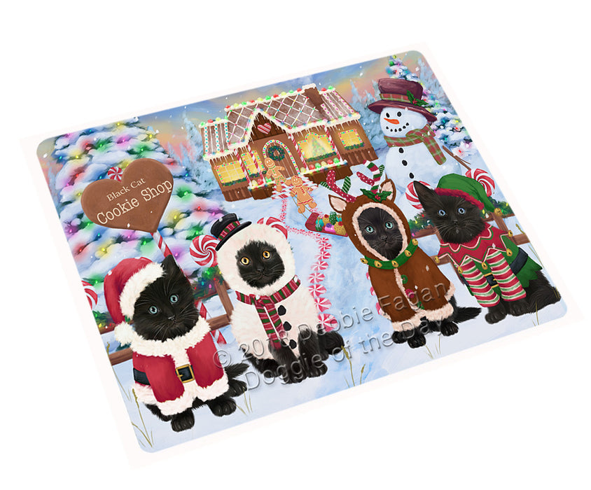 Holiday Gingerbread Cookie Shop Black Cats Large Refrigerator / Dishwasher Magnet RMAG98922