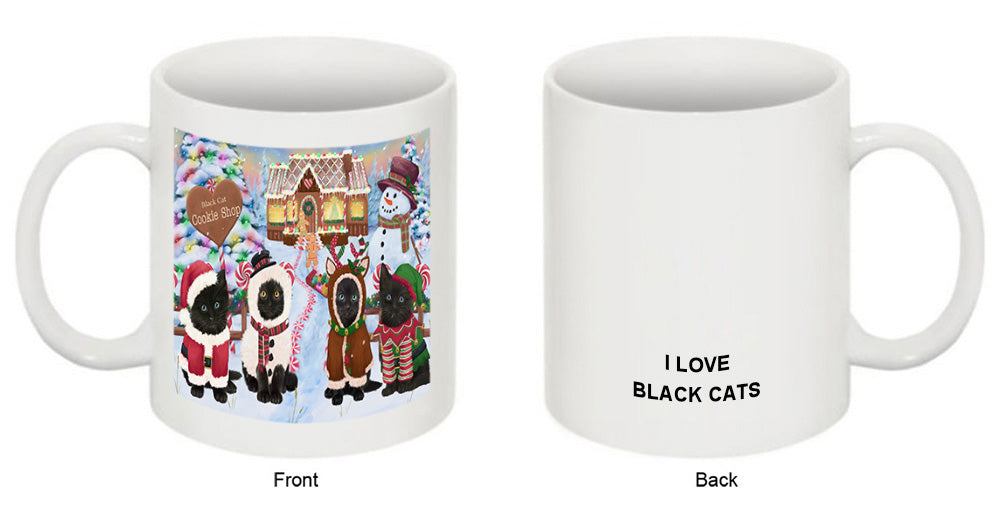 Holiday Gingerbread Cookie Shop Black Cats Coffee Mug MUG51507