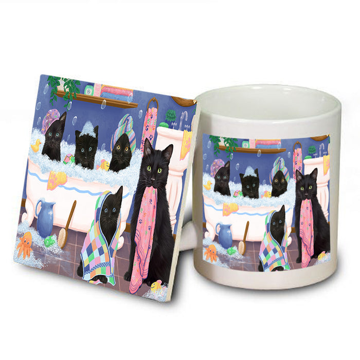 Rub A Dub Dogs In A Tub Black Cats Mug and Coaster Set MUC56759