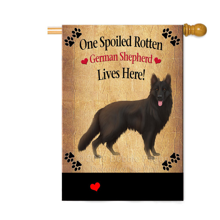 Personalized Spoiled Rotten Black German Shepherd Dog Custom House Flag FLG-DOTD-A63184