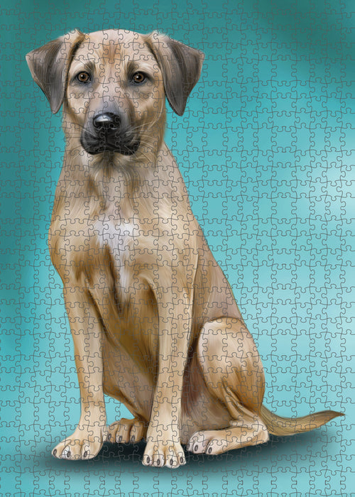 Black Mouth Cur Dog Portrait Jigsaw Puzzle for Adults Animal Interlocking Puzzle Game Unique Gift for Dog Lover's with Metal Tin Box