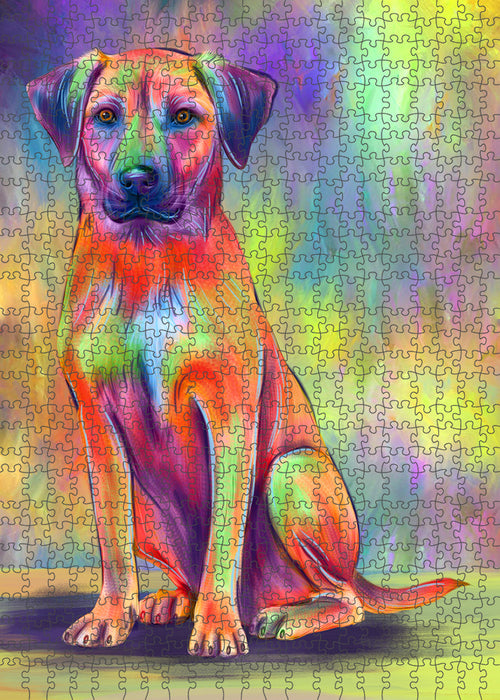 Paradise Wave Black Mouth Cur Dog Portrait Jigsaw Puzzle for Adults Animal Interlocking Puzzle Game Unique Gift for Dog Lover's with Metal Tin Box