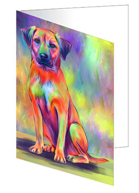 Paradise Wave Black Mouth Cur Dog Handmade Artwork Assorted Pets Greeting Cards and Note Cards with Envelopes for All Occasions and Holiday Seasons GCD79802