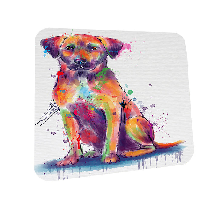 Watercolor Black Mouth Cur Dog Coasters Set of 4 CST57496