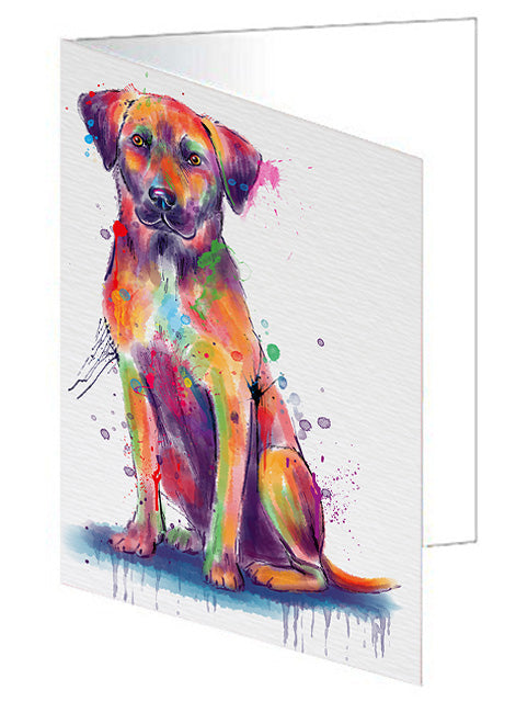 Watercolor Black Mouth Cur Dog Handmade Artwork Assorted Pets Greeting Cards and Note Cards with Envelopes for All Occasions and Holiday Seasons GCD79928