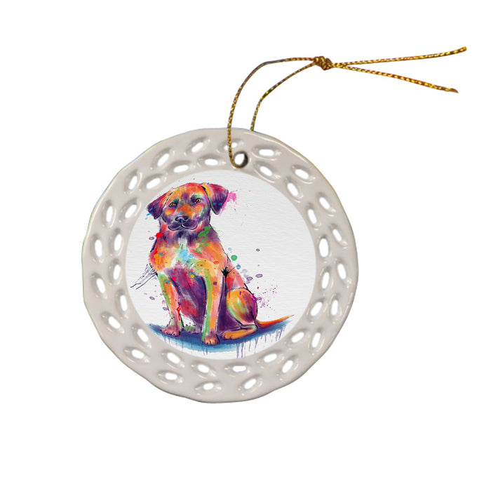 Watercolor Black Mouth Cur Dog Doily Ornament DPOR58423