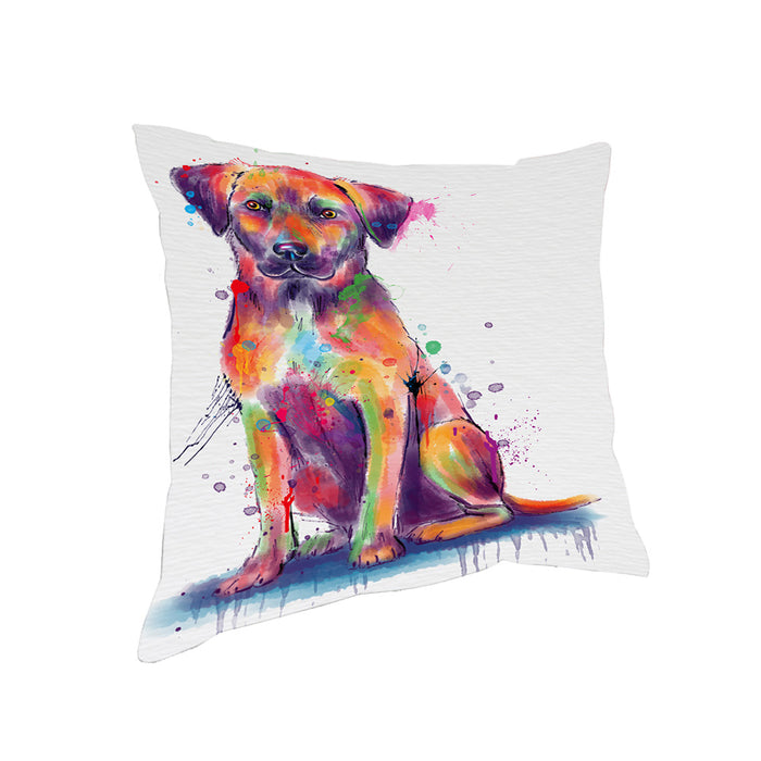 Watercolor Black Mouth Cur Dog Pillow with Top Quality High-Resolution Images - Ultra Soft Pet Pillows for Sleeping - Reversible & Comfort - Ideal Gift for Dog Lover - Cushion for Sofa Couch Bed - 100% Polyester