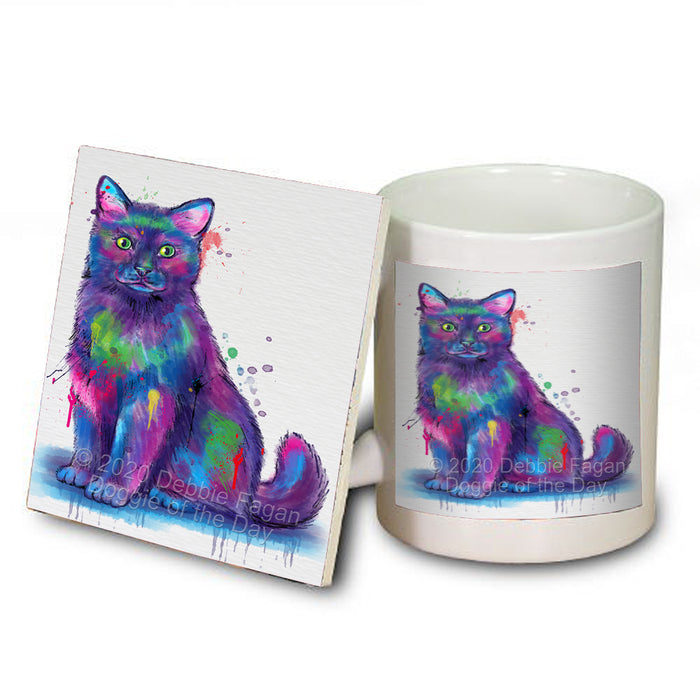 Watercolor Black Cat Coasters Set of 4 CSTA57652