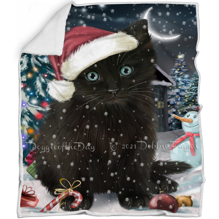 Have a Holly Jolly Black Cat Christmas Blanket BLNKT81480