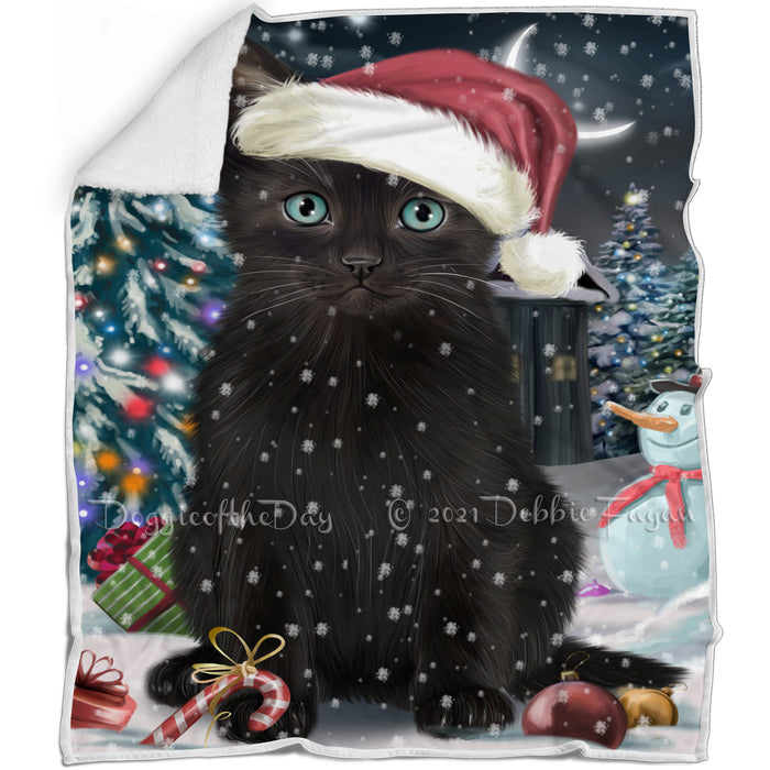 Have a Holly Jolly Black Cat Christmas Blanket BLNKT81507