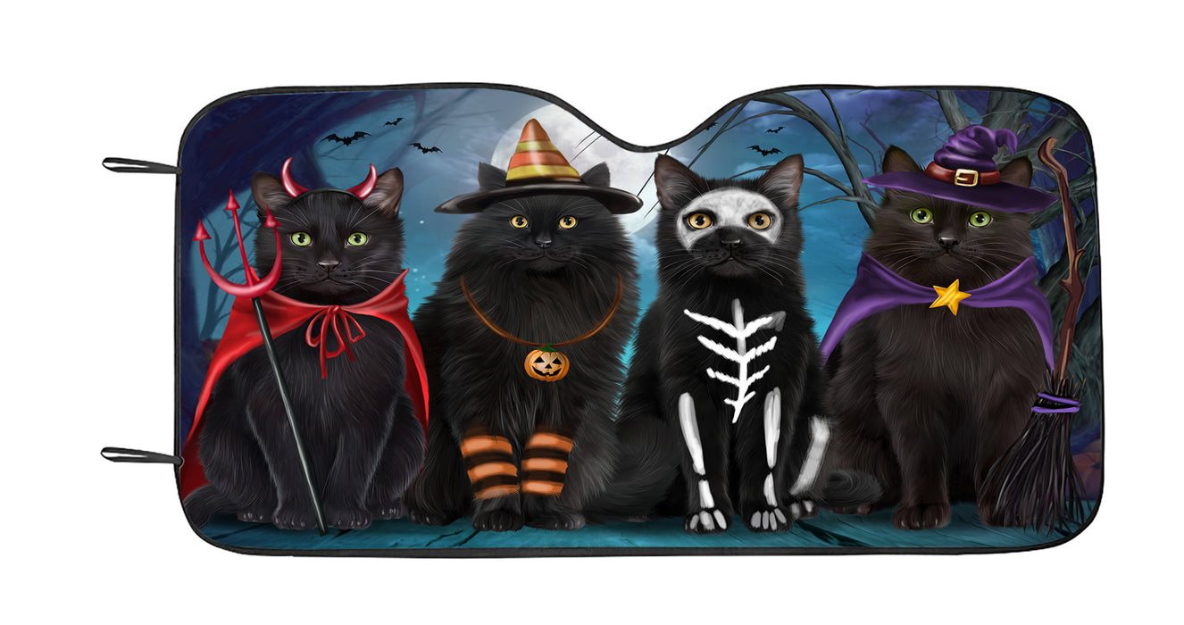 Halloween Trick or Teat Black Cats Car Sun Shade